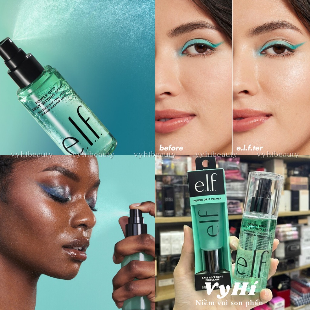 Xịt Giữ Lớp Trang Điểm e.l.f. Stay All Day Blue Light Micro-Setting Mist /ELF Power Grip Dewy Setting Spray 80 ML