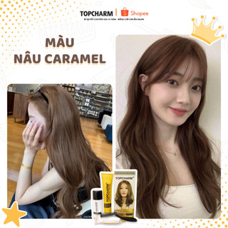 [CAO CẤP] Thuốc nhuộm tóc NÂU CARAMEL không tẩy tóc, tặng kèm gói dưỡng và bộ dụng cụ tại nhà TOPCHARM-CHAMIS