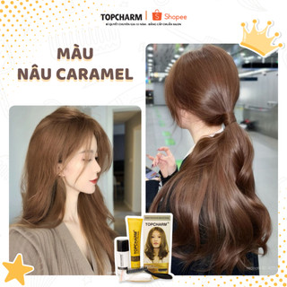 [CAO CẤP] Thuốc nhuộm tóc NÂU CARAMEL không tẩy tóc, tặng kèm gói dưỡng và bộ dụng cụ tại nhà TOPCHARM-CHAMIS