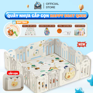 Quây Cũi Nhựa Gấp Gọn Pakey Mẫu Mới 2026, Quây Nhựa Cho Bé Cải Tiến 2 Đế Dùng Nhiều Loại Sàn, Nhựa An Toàn Cho Bé