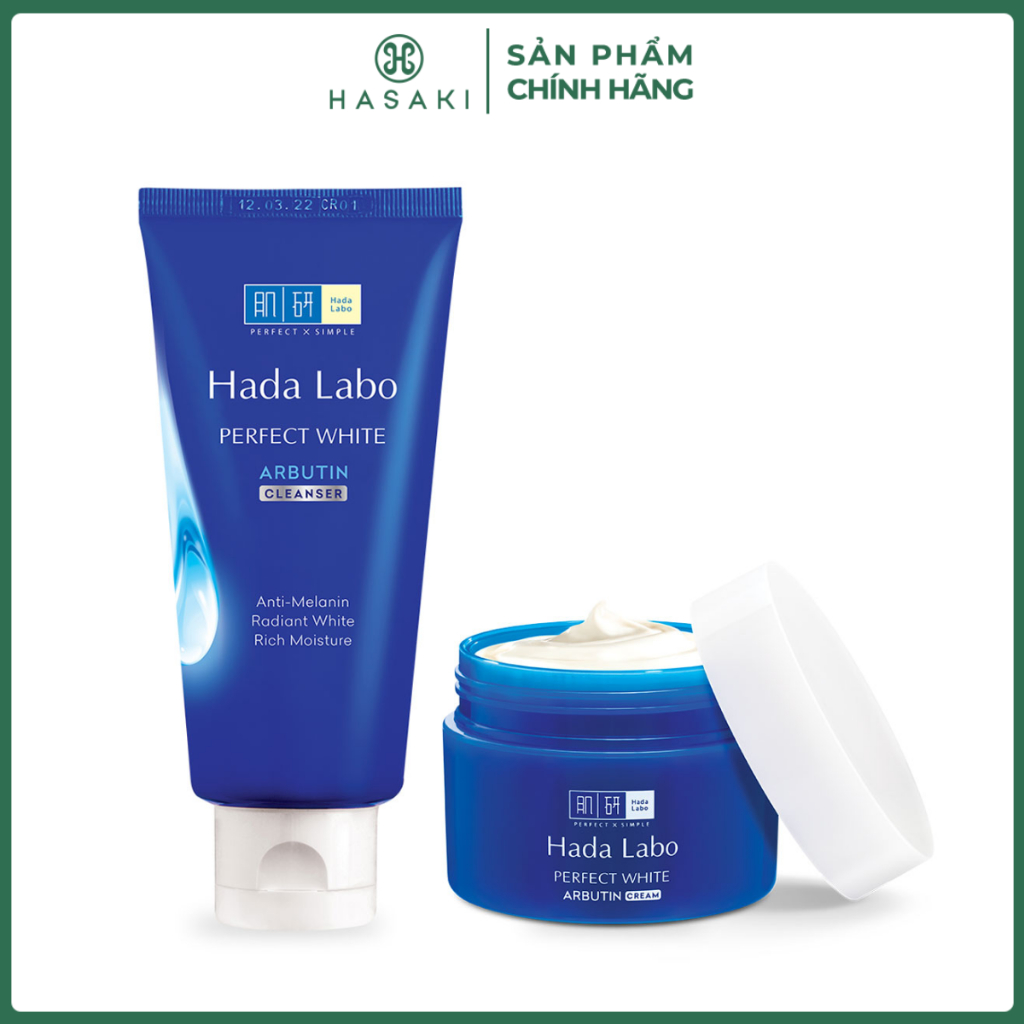 Combo Hada Labo Sữa Rửa Mặt Dưỡng Sáng Da 80g + Kem Dưỡng Sáng Da 50g