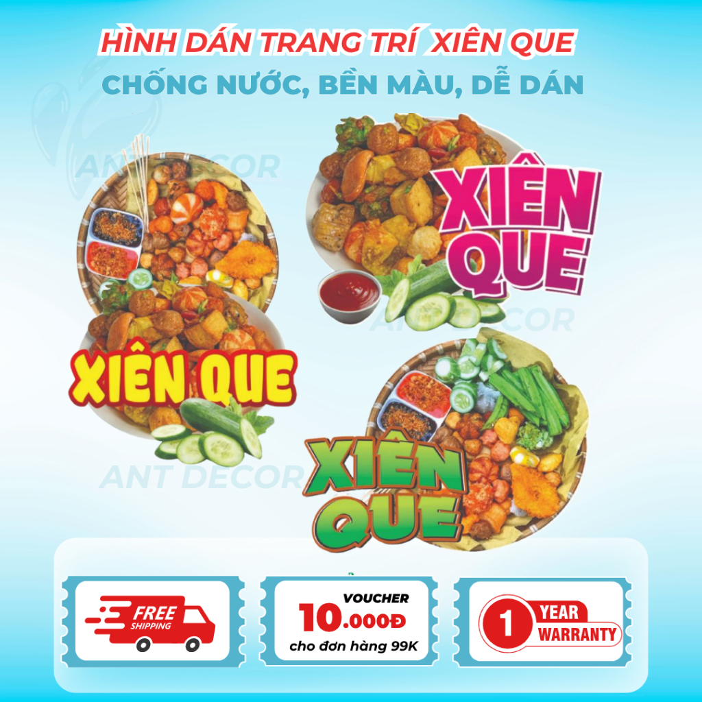 🍢 DECAL XIÊN QUE – TEM DÁN SIÊU HẤP DẪN CHO MÓN ĂN VẶT PHỔ BIẾN NHẤT HIỆN NAY 🔥