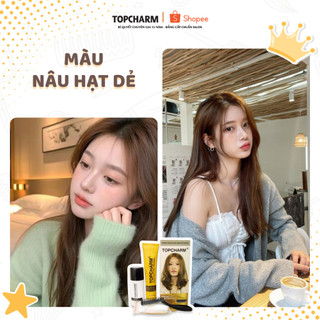 [CAO CẤP] Thuốc nhuộm tóc NÂU HẠT DẺ không tẩy tóc, tặng kèm gói dưỡng và bộ dụng cụ tại nhà TOPCHARM-CHAMIS