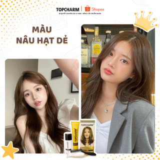 [CAO CẤP] Thuốc nhuộm tóc NÂU HẠT DẺ không tẩy tóc, tặng kèm gói dưỡng và bộ dụng cụ tại nhà TOPCHARM-CHAMIS