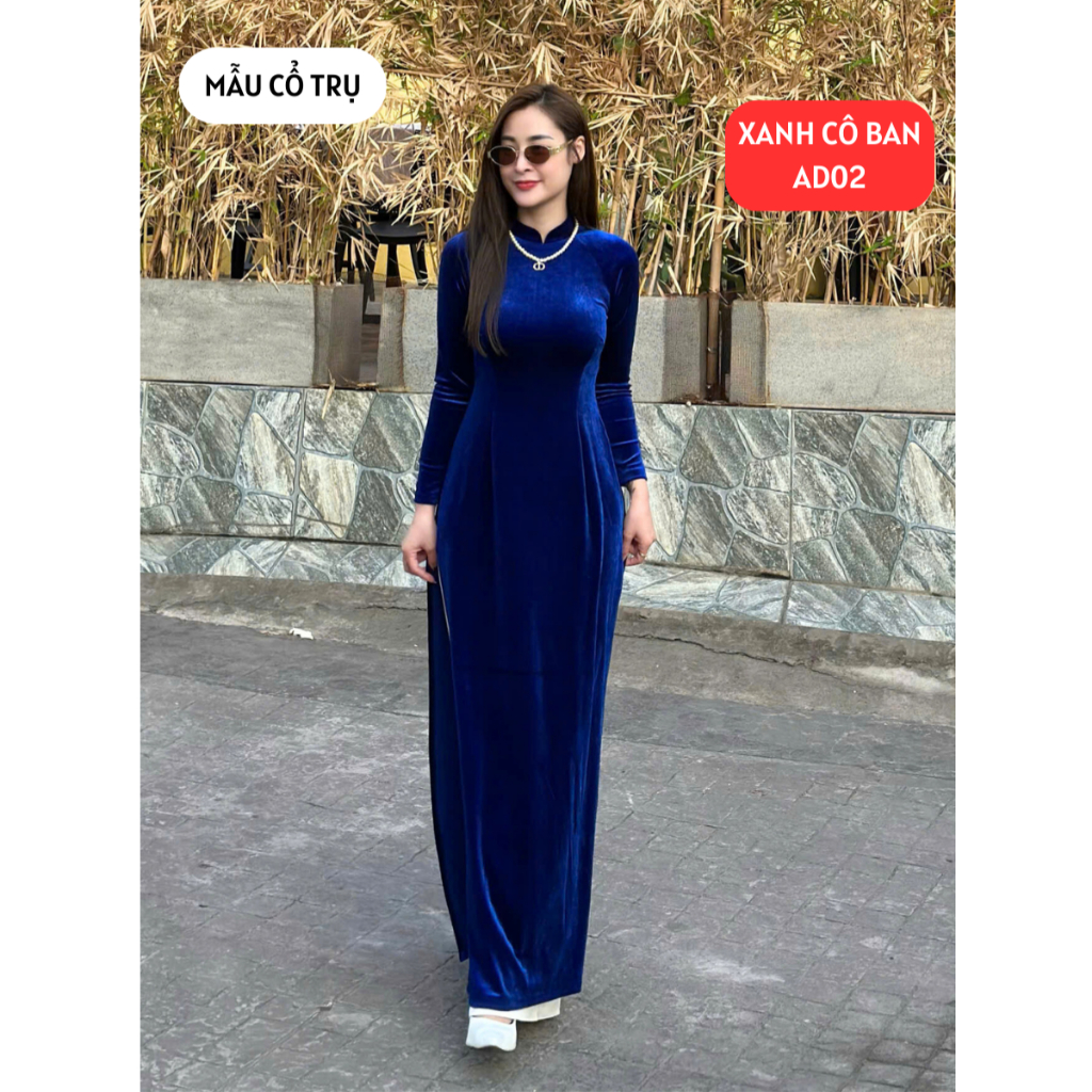 Áo Dài Truyền Thống Chất Liệu Nhung Tuyết Cao Cấp Mềm Mịn, Áo dài nhung cho mẹ, Áo Dài Thăng Long cao cấp