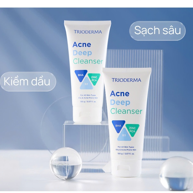 [ CHÍNH HÃNG] Bộ Trioderma 3 Món Chăm sóc Da mụn chuyên sâu giảm thâm ngừa viêm sáng da