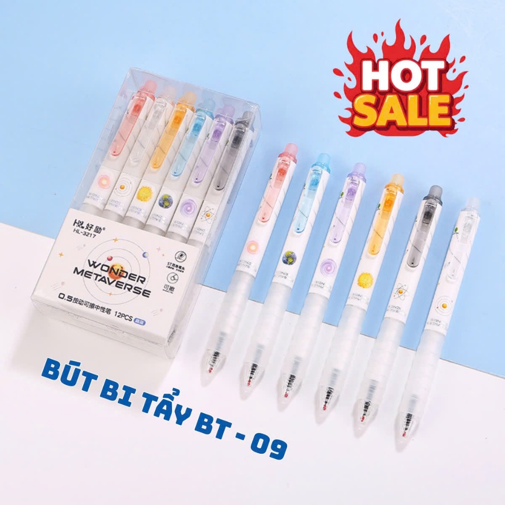 (HOT) Bút Bi Tẩy Xóa BT09 - Viết Êm Trơn, Tẩy Xóa Mượt Mà - Dùng Cho Học Sinh .