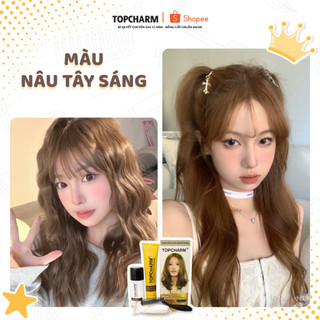 [CAO CẤP] Thuốc nhuộm tóc NÂU TÂY SÁNG không tẩy tóc, tặng kèm gói dưỡng và bộ dụng cụ tại nhà TOPCHARM-CHAMIS