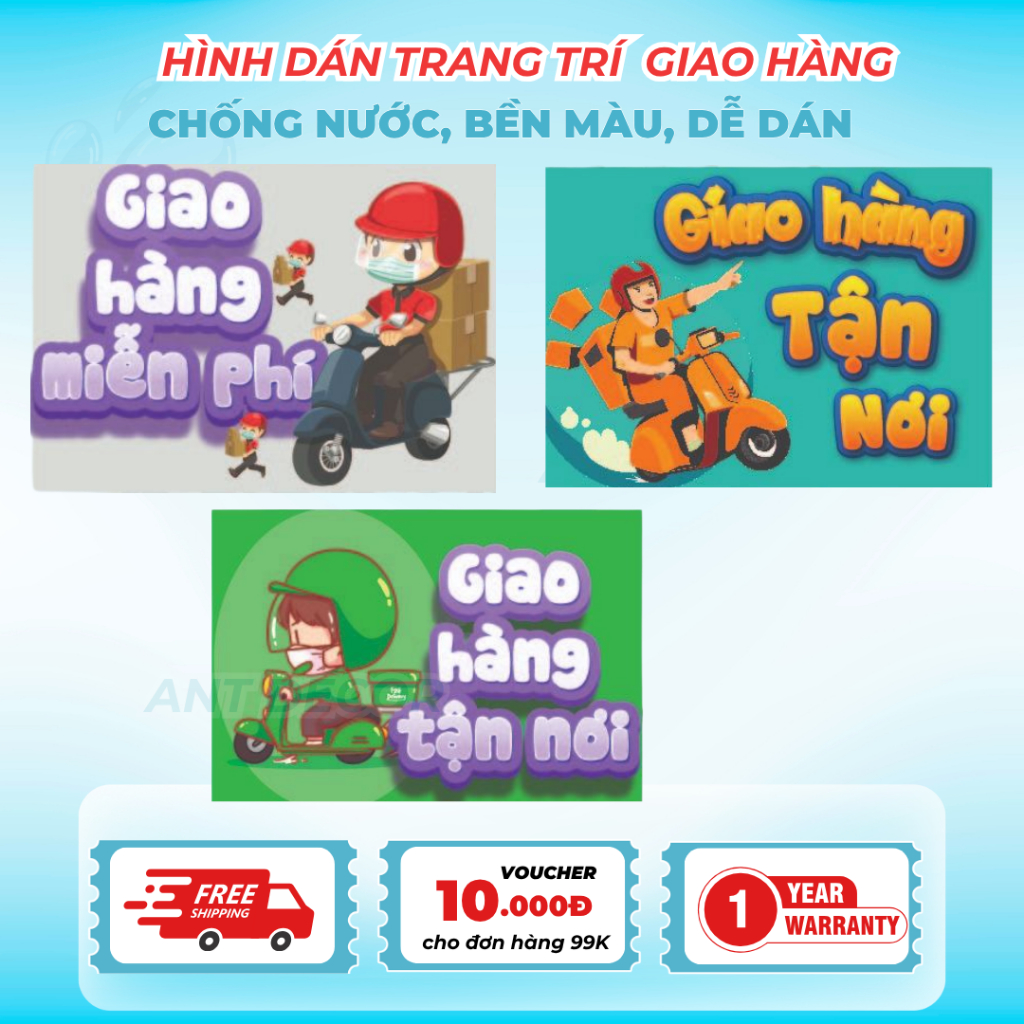 Decal Dán GIAO HÀNG – Nhãn Dán Thông Báo Có Ship – Dán Cửa Tiệm, Quầy Bán, Chống Nước, Bám Dính Chắc, Dễ Nhìn