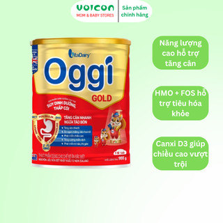 Oggi Gold 900g – sữa dinh dưỡng cao năng lượng cho trẻ 1-10 tuổi tăng cân, tiêu hóa khỏe mạnh