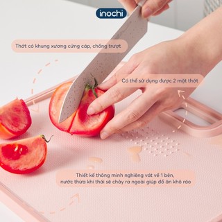 Thớt chống trượt Yoko Inochi nhựa an toàn kháng khuẩn thiết kế vát nghiêng tiện dụng