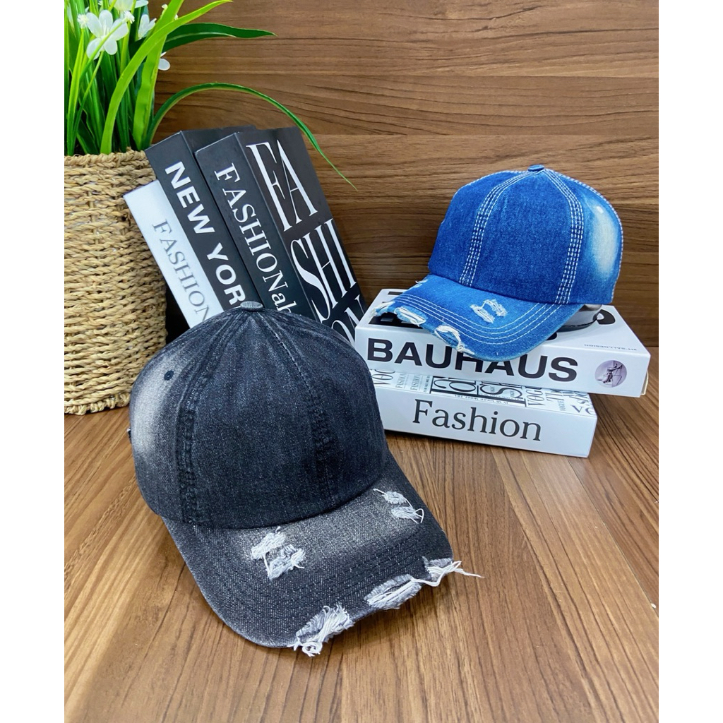 COMBO MŨ CỤP JEAN, NÓN LƯỠI TRAI JEAN TUA PHONG CÁCH DENIM NAM NỮ