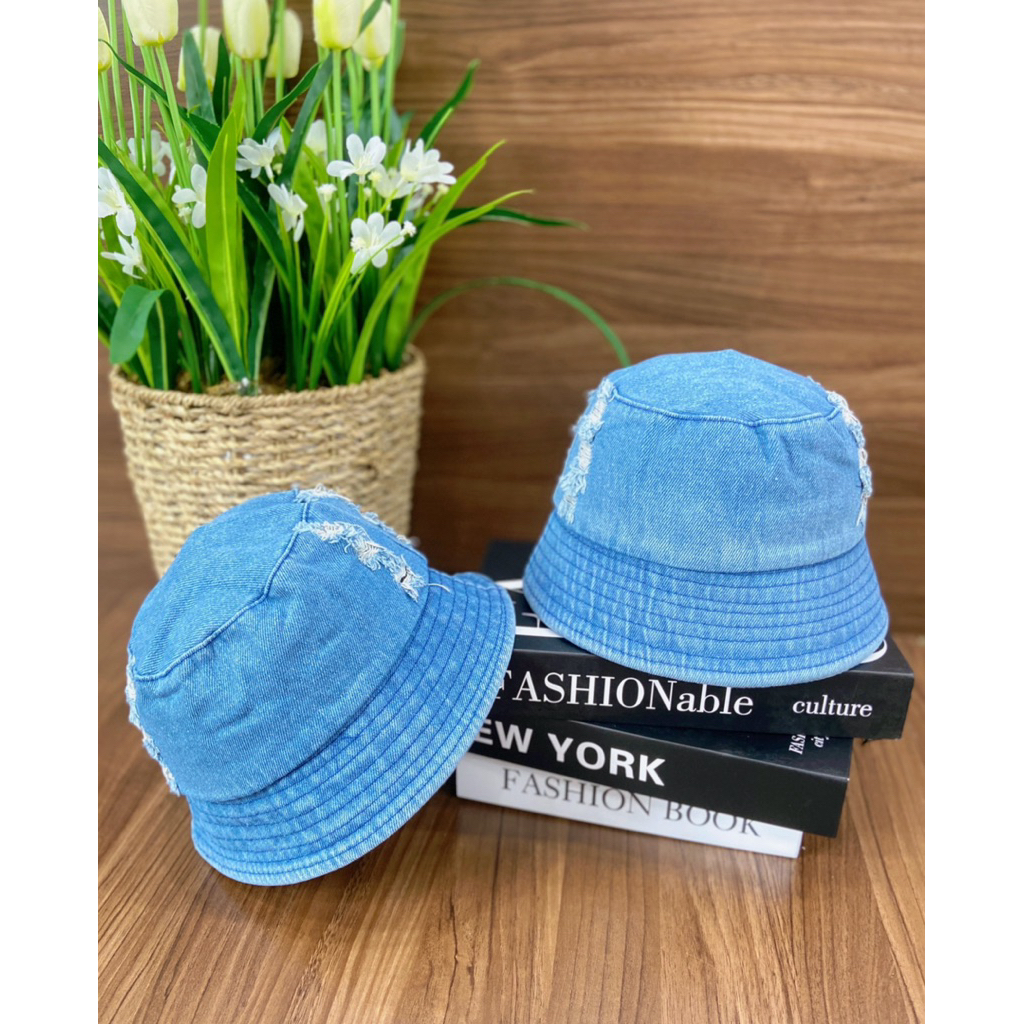 COMBO MŨ CỤP JEAN, NÓN LƯỠI TRAI JEAN TUA PHONG CÁCH DENIM NAM NỮ