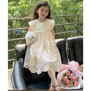 [B&G] Đầm váy thô boi thêu hoa 2 lớp dự tiệc đi chơi tết cho bé gái từ 10-45kg(2-12 tuổi)
