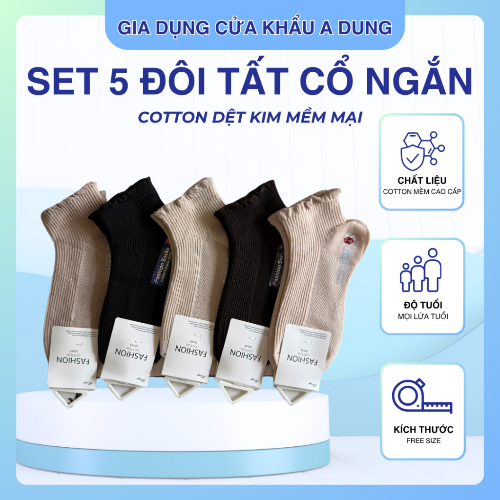 Set 10 Đôi Tất Nữ Cổ Ngắn Cotton Dệt Kim Mềm Họa Tiết Đa Dạng Giữ Ấm Mùa Đông Quà Tặng Giáng Sinh