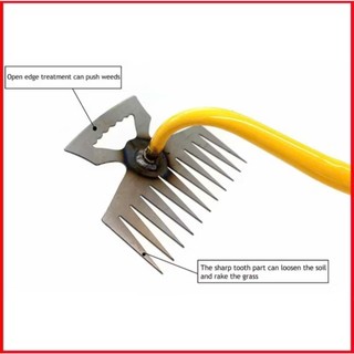 Dụng Cụ Làm Vườn Loại Bỏ Cỏ Dại Có Tay Cầm Dài - Cào 11 Răng - Tiện Dụng