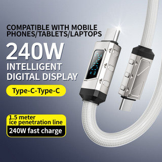 Cáp Sạc Nhanh Type-C to Type-C 240W Có Màn Hình LED - Sạc Siêu Tốc Cho Mọi Thiết Bị!