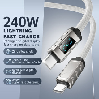 Cáp Sạc Nhanh Type-C to Type-C 240W Có Màn Hình LED - Sạc Siêu Tốc Cho Mọi Thiết Bị!
