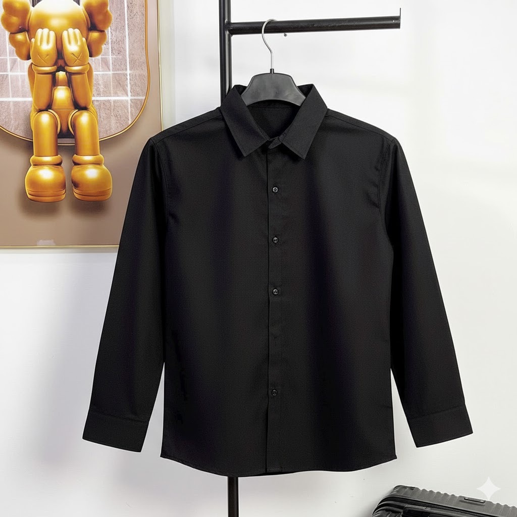 [TD.Trơn] Áo Sơ Mi Nam Trơn Tay Dài, Vải cotton Lụa, co dãn nhẹ, độ dày vừa phải Menswear Top