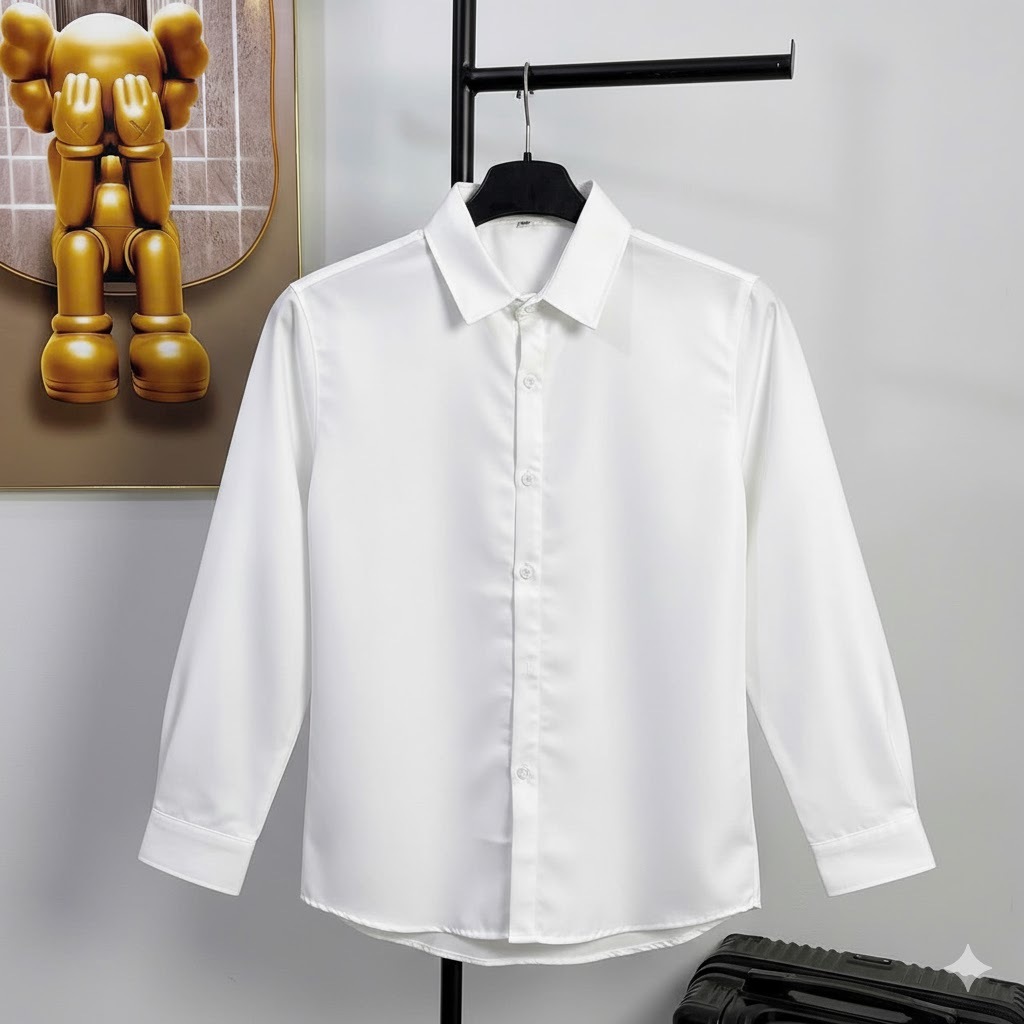 [TD.Trơn] Áo Sơ Mi Nam Trơn Tay Dài, Vải cotton Lụa, co dãn nhẹ, độ dày vừa phải Menswear Top