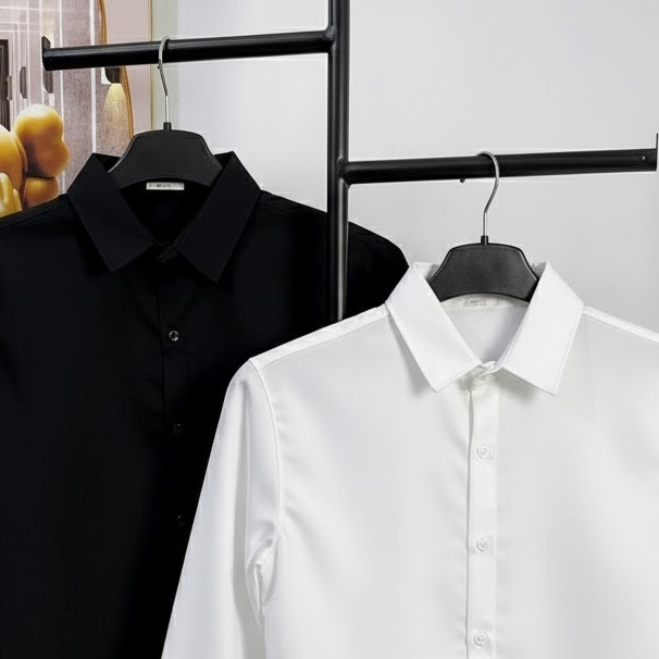 [TD.Trơn] Áo Sơ Mi Nam Trơn Tay Dài, Vải cotton Lụa, co dãn nhẹ, độ dày vừa phải Menswear Top