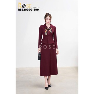 Set áo váy dài nữ ROSE cao cấp dáng áo eo chân váy dáng A vừa tôn dáng trẻ trung