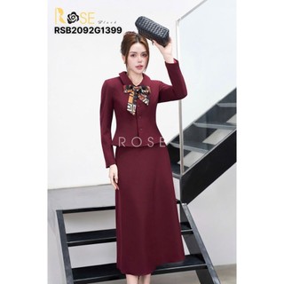Set áo váy dài nữ ROSE cao cấp dáng áo eo chân váy dáng A vừa tôn dáng trẻ trung