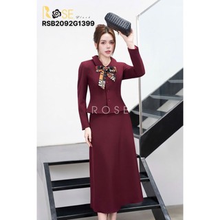 Set áo váy dài nữ ROSE cao cấp dáng áo eo chân váy dáng A vừa tôn dáng trẻ trung
