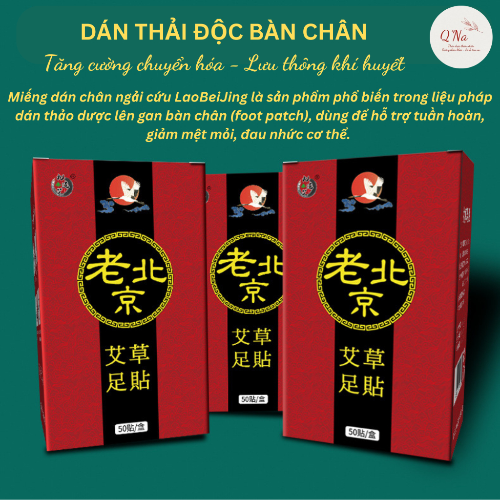 Miếng dán thải độc bàn chân hộp to 50 miếng đào thải độc tố làm đẹp da, nâng cao thể trạng...