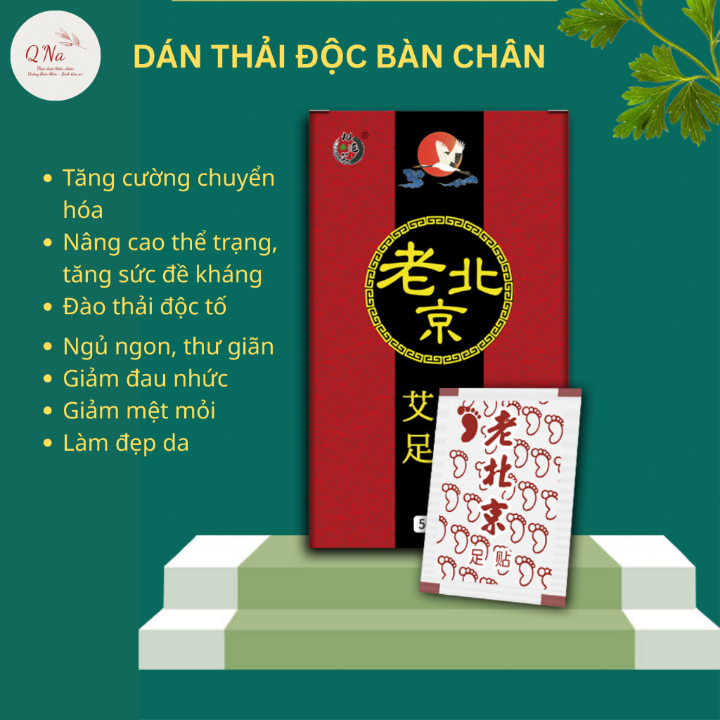 Miếng dán thải độc bàn chân hộp to 50 miếng đào thải độc tố làm đẹp da, nâng cao thể trạng...
