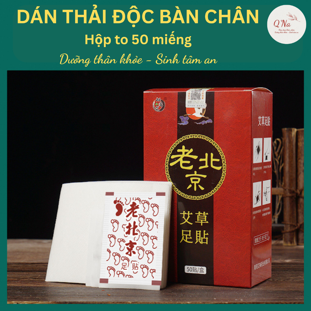 Miếng dán thải độc bàn chân hộp to 50 miếng đào thải độc tố làm đẹp da, nâng cao thể trạng...