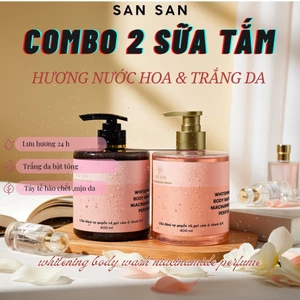 Sữa Tắm SAN SAN Trắng Da Hỗ Trợ Dưỡng Am Tẩy Da Chết Nước Hoa 400ml Niacinamide Lưu Hương Lâu 6-8h.
