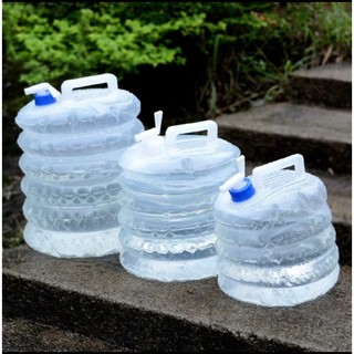 Bình đựng nước gấp gọn dã ngoại cắm trại 5-10L, có van đóng mở