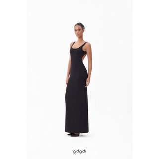 GIDIGIDI - Đầm 10510 chất thun co giãn hai dây hở lưng tôn dáng kiểu basic