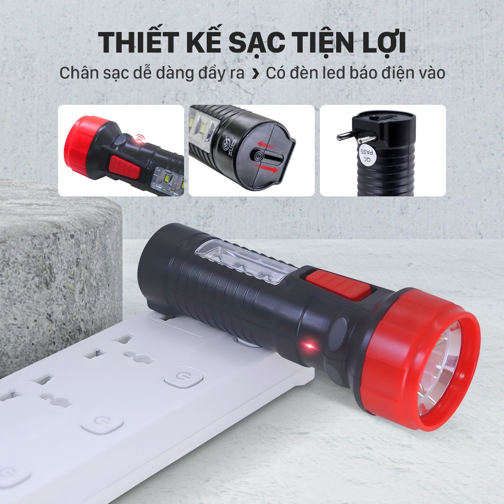 Đèn Pin cầm tay chính hiệu Mỹ Linh-RF26, hoạt động bằng pin. Đèn Pin Nhựa ABS Bền, Tích hợp chân sạc