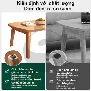 Bàn trà gỗ nguyên khối gấp gọn kiểu Nhật phù hợp hộ nhỏ phòng cho thuê phòng ngủ bàn thấp đơn giản.