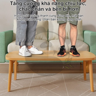 Bàn trà gỗ nguyên khối gấp gọn kiểu Nhật phù hợp hộ nhỏ phòng cho thuê phòng ngủ bàn thấp đơn giản.
