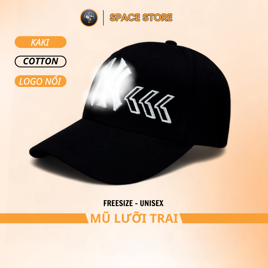 Mũ lưỡi trai MLB NY đen logo trắng thêu họa tiết mũi tên siêu đẹp hàng xuất dư nam nữ