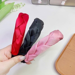 Bờm tóc tết nữ Chồi accessories, băng đô lụa satin, mấn tết bản to 3CM sang chảnh - Y010