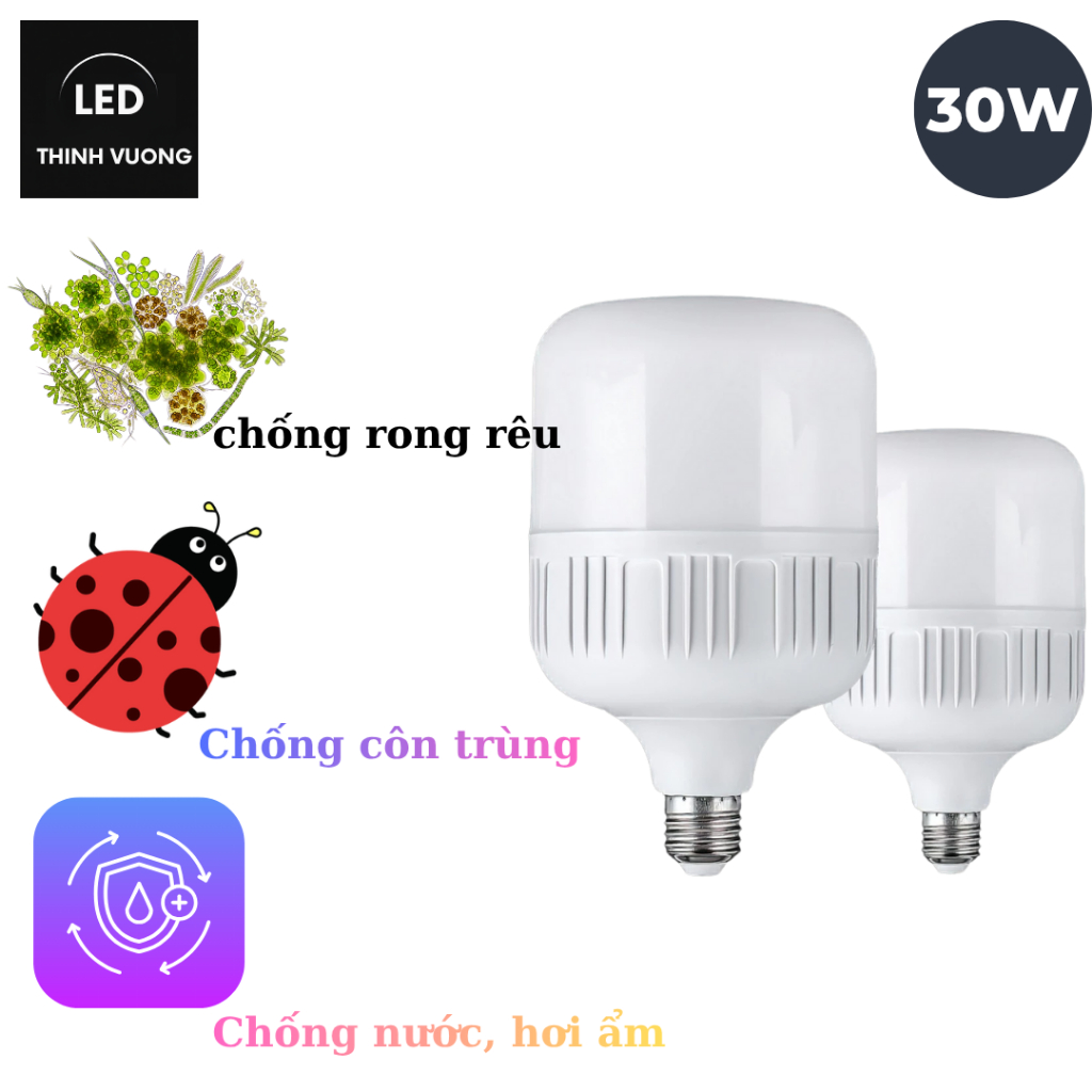 Combo Bóng đèn LED 30W 220V Thịnh Vượng | LED Bulb Siêu Sáng 2500 Lumen | Bền – Tiết Kiệm Điện