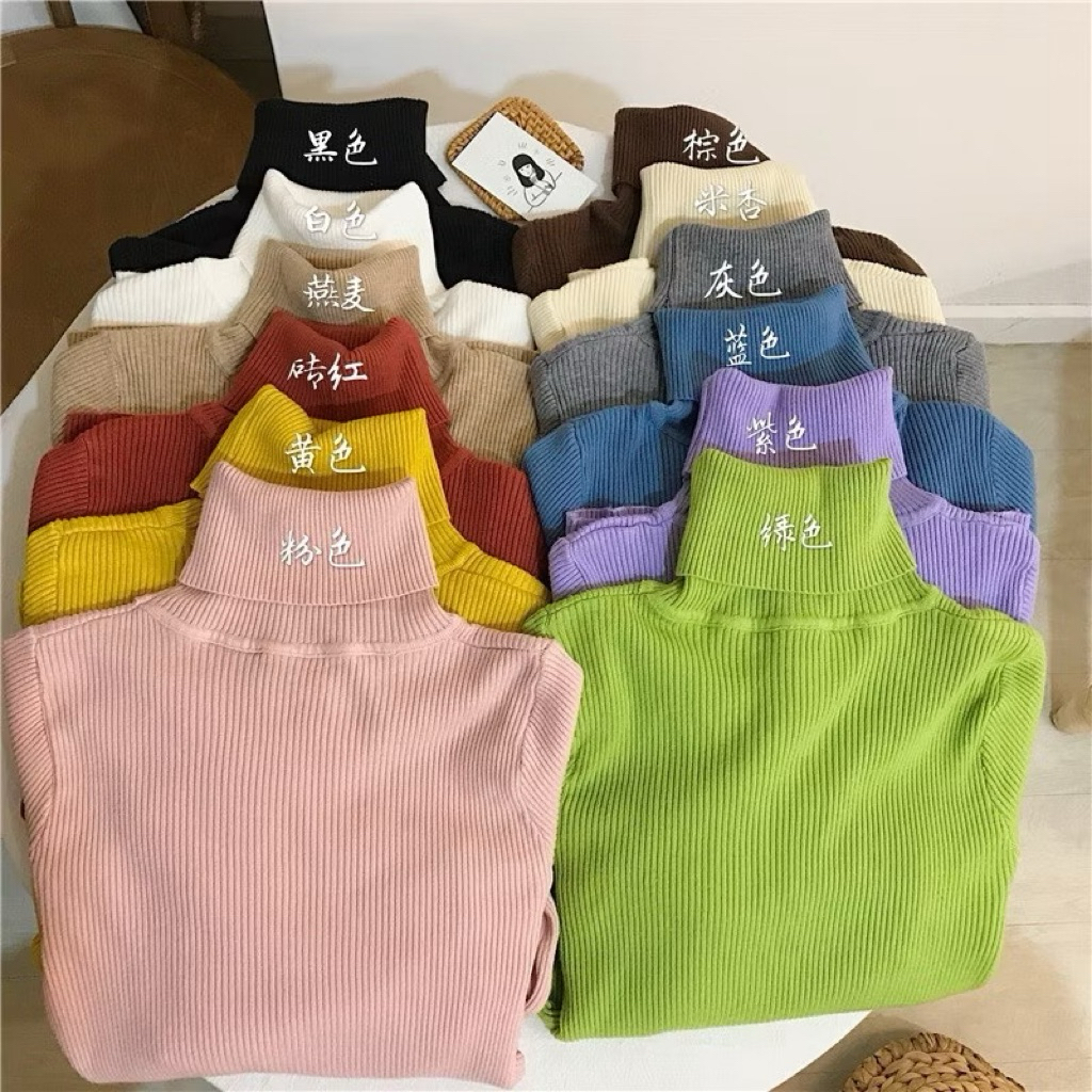 Áo len Tăm Mịn Cổ 7 phân, Áo Giữ nhiệt Tay Dài Siêu Dày Dặn Nhiều Màu Hàng Qc Phong Cách Hàn Quốc A9102