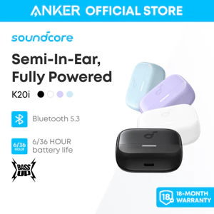 Tai nghe Bluetooth dạng bán trong tai soundcore K20i, Bluetooth 5.3, pin 36H, chống nước IPX5