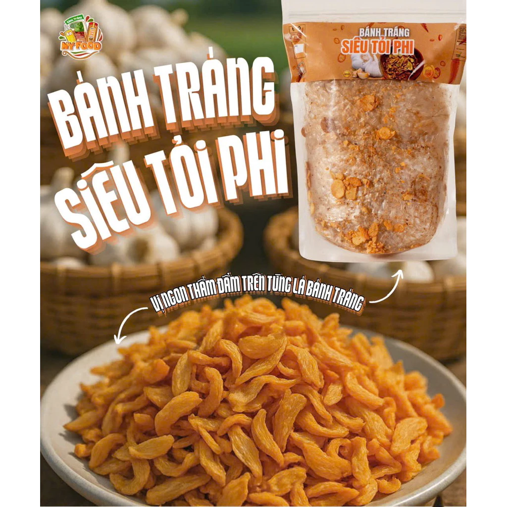 Bánh Tráng Siêu Tỏi Phi 500gram – Tỏi Phi Giòn Thơm – Bánh Tráng Trộn Ăn Vặt Ngon Mê