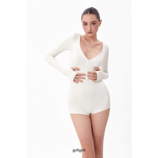 GIDIGIDI - SARA JUMSUIT 10506 jum chất thun co giãn tay dài dáng ngắn basic