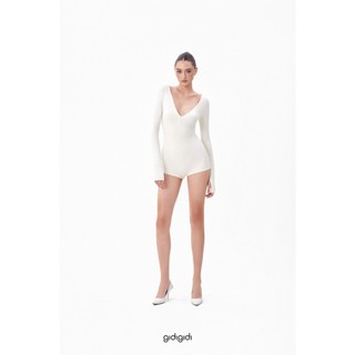 GIDIGIDI - SARA JUMSUIT 10506 jum chất thun co giãn tay dài dáng ngắn basic