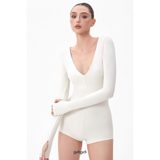 GIDIGIDI - SARA JUMSUIT 10506 jum chất thun co giãn tay dài dáng ngắn basic