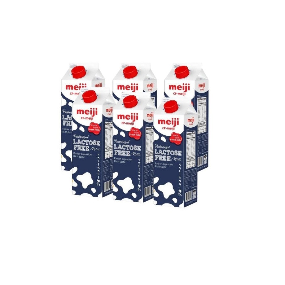 Combo 6 hộp Sữa tươi thanh trùng Meiji không đường Lactose, 946ml