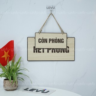 Bảng gỗ treo thông báo 2 mặt Còn Phòng / Hết Phòng trang trí khách sạn BG73