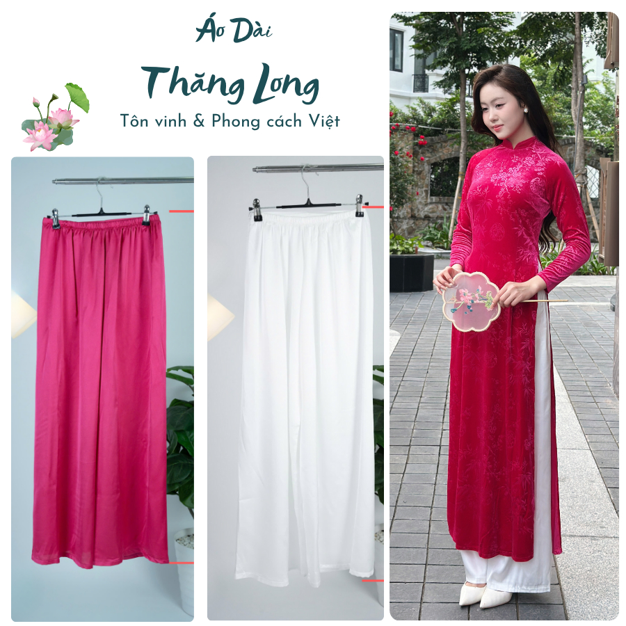 Quần áo dài nữ, quần mặc áo dài đủ size đủ màu trắng, đen, vàng, cốm, tím, hồng, vàng