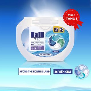 Viên Giặt Quần Áo ETU 4IN1 Hương Biển The North Is Land 36 Viên Sạch Dịu Thơm Mát